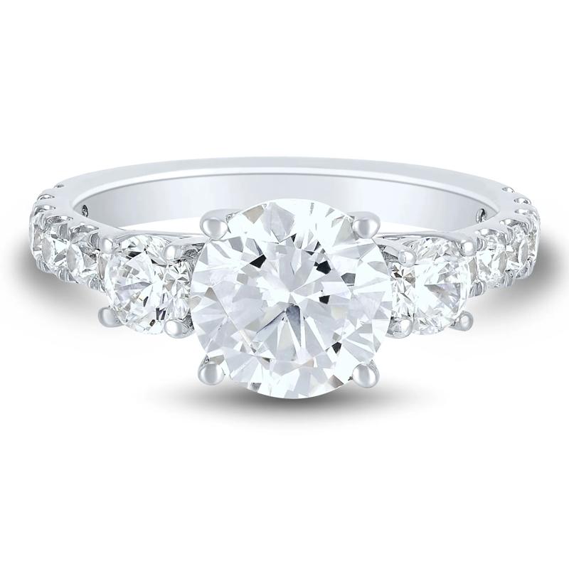 Lab Grown Diamond Three-Stone Engagement Ring in 14K White Gold &#40;3 ct. tw.&#41; – Image 1 of 3