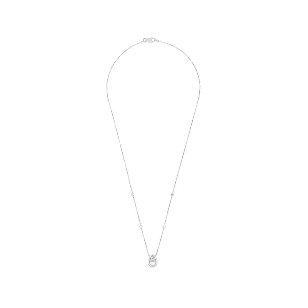 Diamond Open Pear Pendant Necklace in Sterling Silver (1/7 ct. tw.) – Image 3 of 4