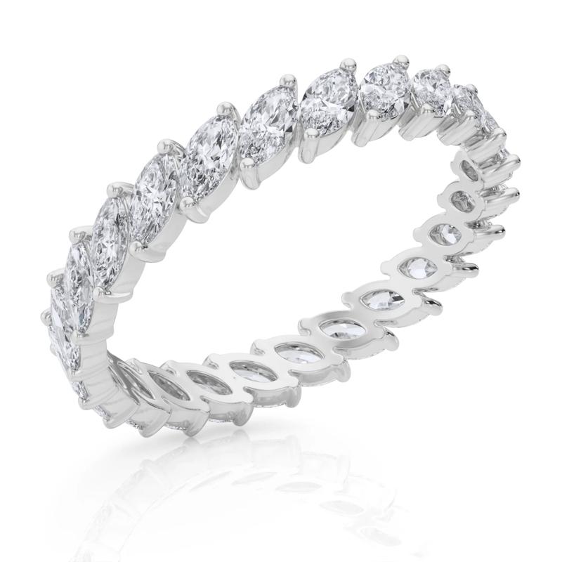 Marquise Diamond Slanted Eternity Band in Platinum &#40;2 ct. tw.&#41; – Image 5 of 5