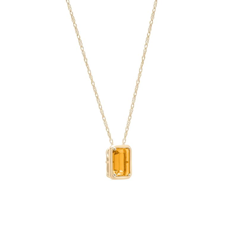 Citrine Octagon Faux-Bezel Pendant in 10K Yellow Gold – Image 2 of 4