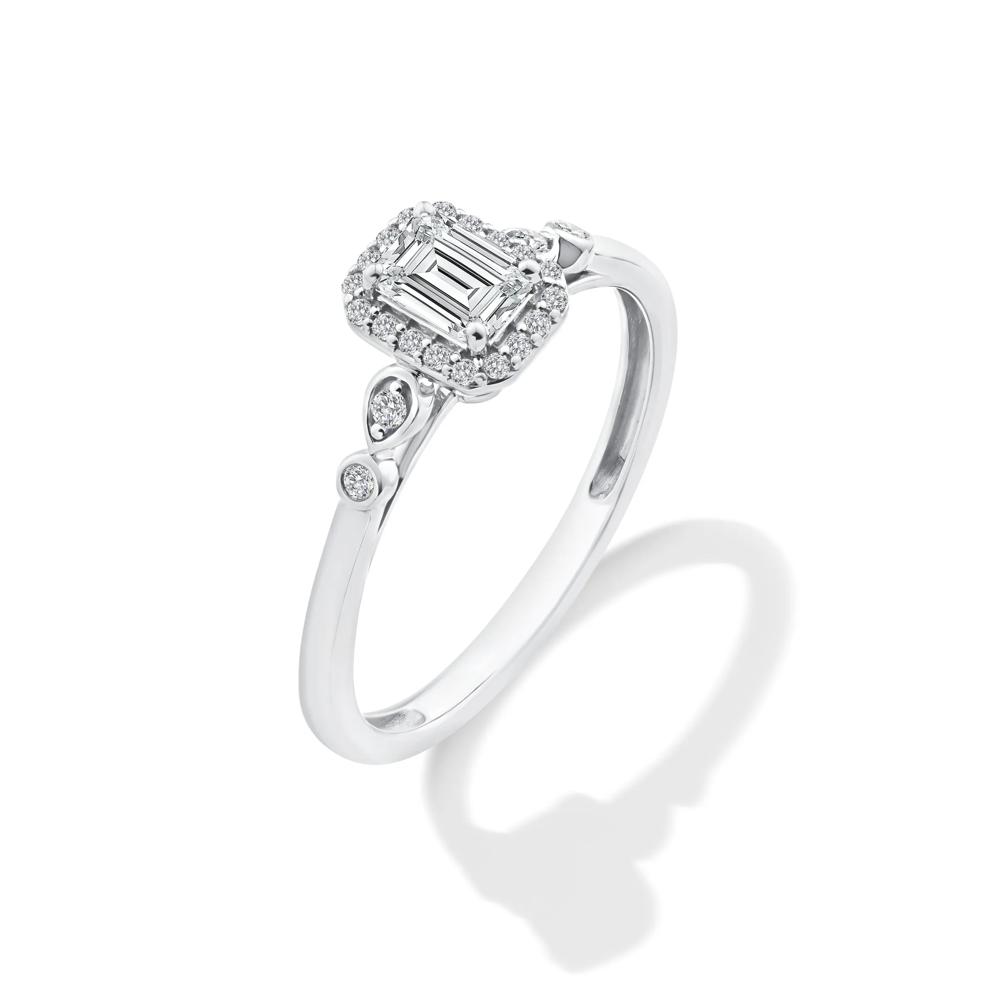 Lab Grown Diamond Emerald Center Promise Ring in 10K White Gold (1/2 ct. tw.) – Image 4 of 4