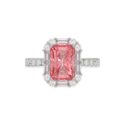Pink Lab Grown Diamond Halo Engagement Ring in 14K White Gold (4 ct. tw.)