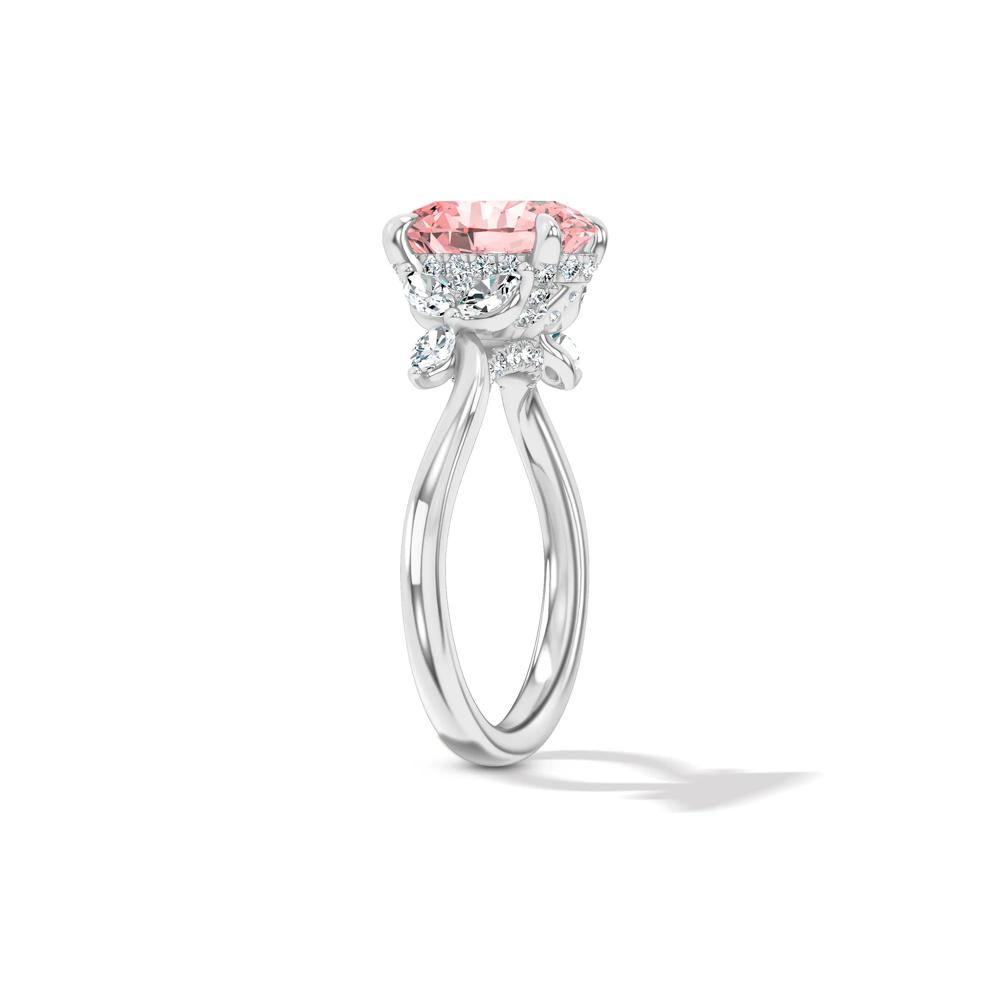 Lab Grown Diamond Pink Oval Engagement Ring in 14K White Gold (2 1/2 ct. tw.) – Image 3 of 4