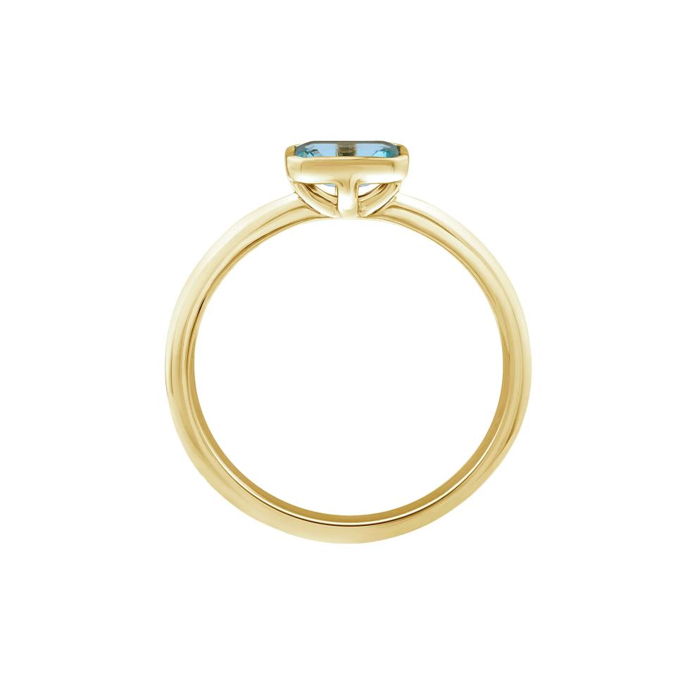 Aquamarine Bezel Fashion Ring in 10K Yellow Gold – Image 2 of 3