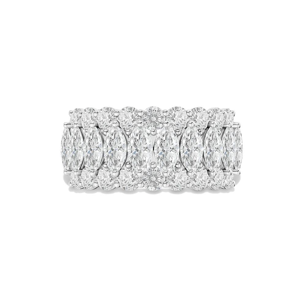 Lab Grown Diamond Marquise Center Multi-Row Band in 10K White Gold (3 ct. tw.) – Image 1 of 4