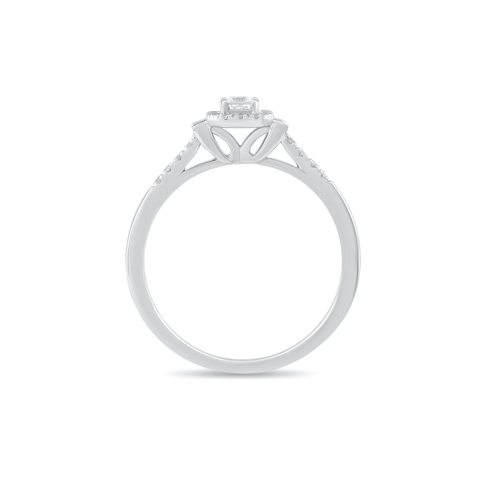 Diamond Princess-Cut Center Halo Promise Ring in 10K White Gold (1/4 ct. tw.) – Image 2 of 4