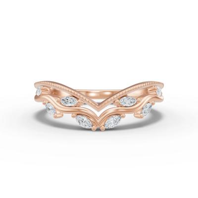 Lab Grown Diamond Marquise Contour Anniversary Band in 10K Rose Gold (1/4 ct. tw.)