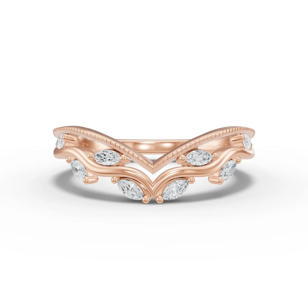 Lab Grown Diamond Marquise Contour Anniversary Band in 10K Rose Gold (1/4 ct. tw.) – Image 1 of 4