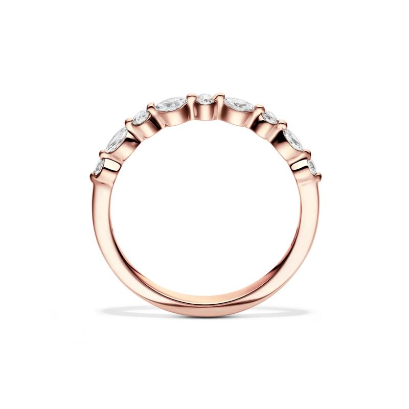 Round and Marquise-Cut Diamond Anniversary Band in 14K Rose Gold &#40;1/4 ct. tw.&#41; – Image 2 of 4