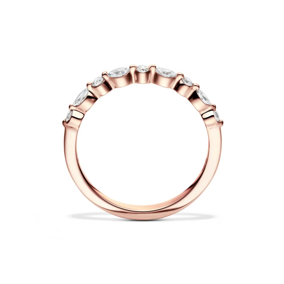 Round and Marquise-Cut Diamond Anniversary Band in 14K Rose Gold (1/4 ct. tw.) – Image 2 of 4