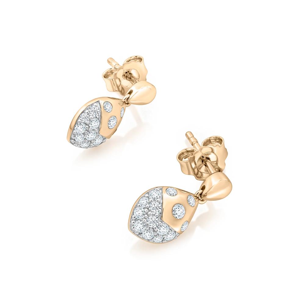 Lab-Created White Sapphire Drop Earrings in 14K Gold Vermeil – Image 2 of 2
