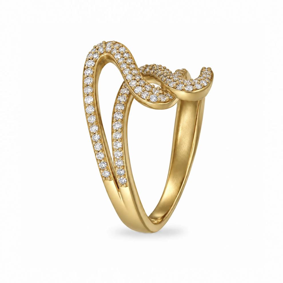 Diamond Twisted Ring in 10K Yellow Gold (1/2 ct. tw.) – Image 3 of 4