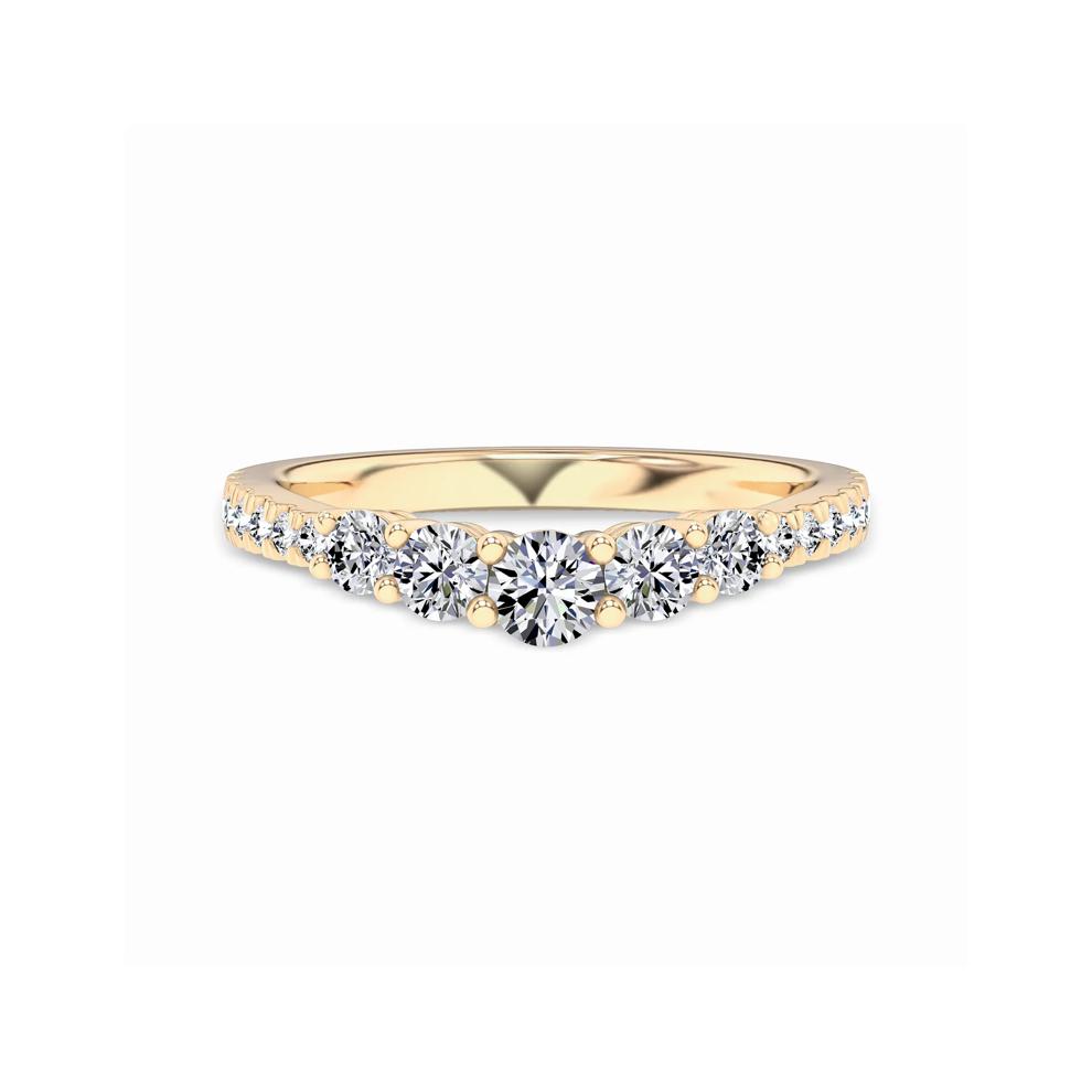 Lab Grown Diamond Graduated Contour Band in 14K Yellow Gold (3/4 ct. tw.) – Image 1 of 4