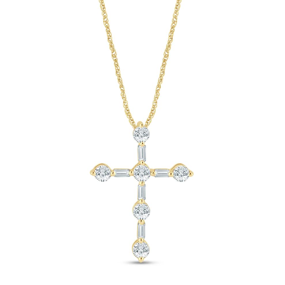 Lab Grown Diamond Cross Pendant in 14K Yellow Gold (1/3 ct. tw.) – Image 1 of 3