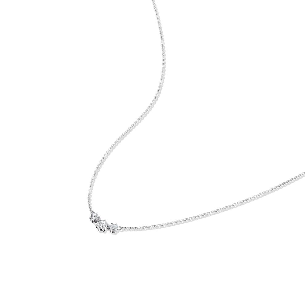 Lab Grown Diamond Three-Stone Pendant Necklace in 14K White Gold (1 ct. tw.) – Image 4 of 4