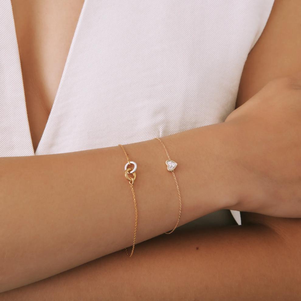 Linked Circle Bracelet in Sterling Silver and Vermeil – Image 2 of 3