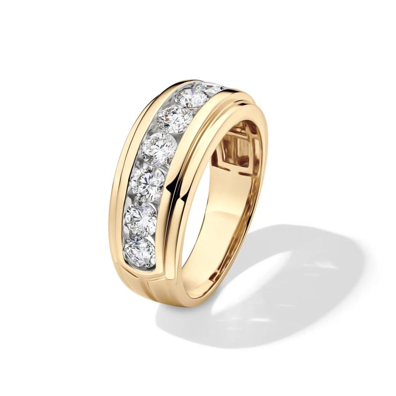 Men&#39;s Lab Grown Diamond Wedding Band in 10K Yellow Gold &#40;2 ct. tw.&#41; – Image 4 of 4