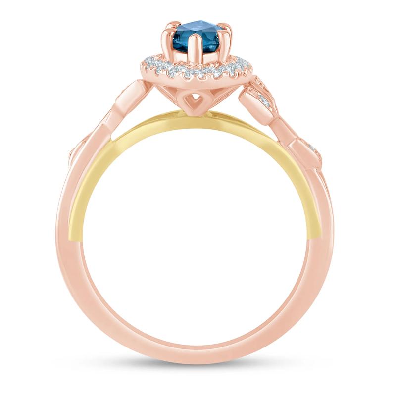 Bailey London Blue Topaz and Lab Grown Diamond Engagement Ring in 14K Rose Gold (1/3 ct. tw.) – Image 2 of 3