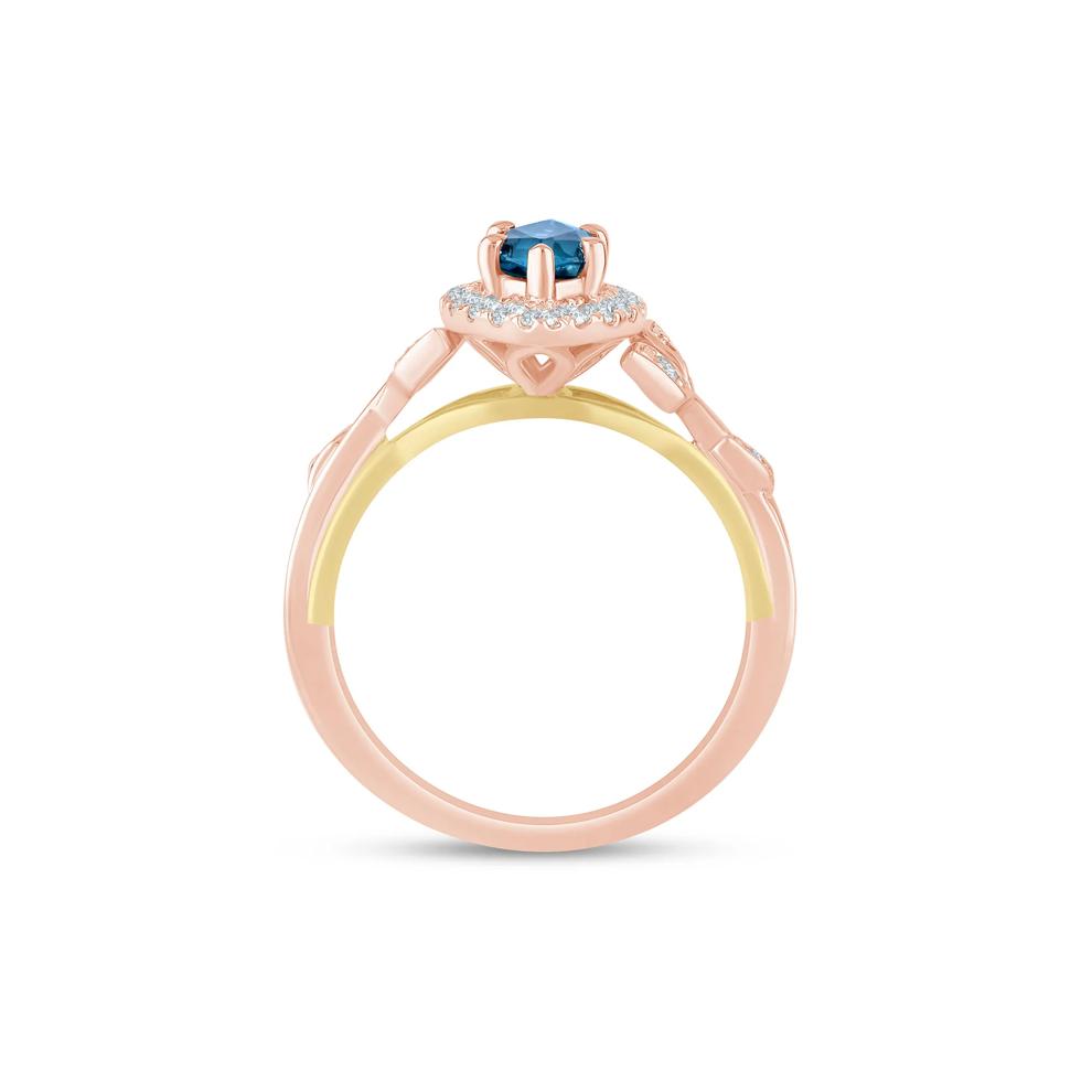 Bailey London Blue Topaz and Lab Grown Diamond Engagement Ring in 14K Rose Gold (1/3 ct. tw.) – Image 2 of 3