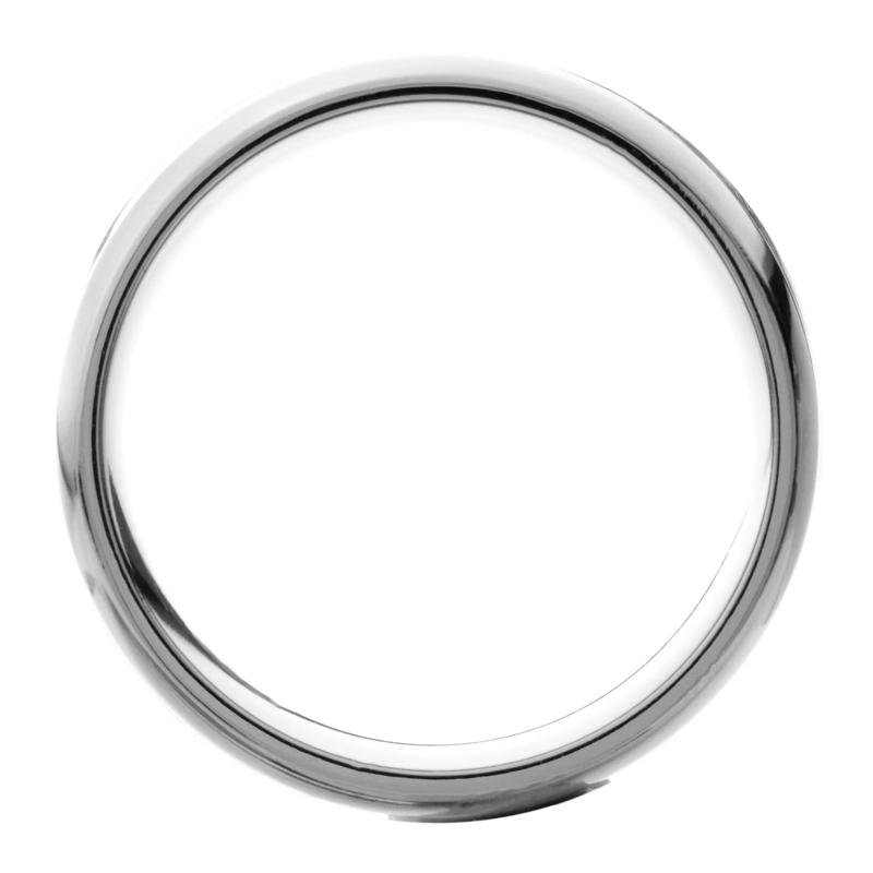 Men&#39;s Hardwood Inlay Domed Band in Titanium, 8MM – Image 2 of 3
