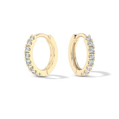 Diamond Hinged Hoop Earrings in 10K Yellow Gold (1/4 ct. tw.)