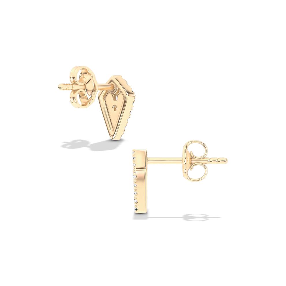 Diamond Kite Stud Earrings in 10K Yellow Gold (1/7 ct. tw.) – Image 2 of 2