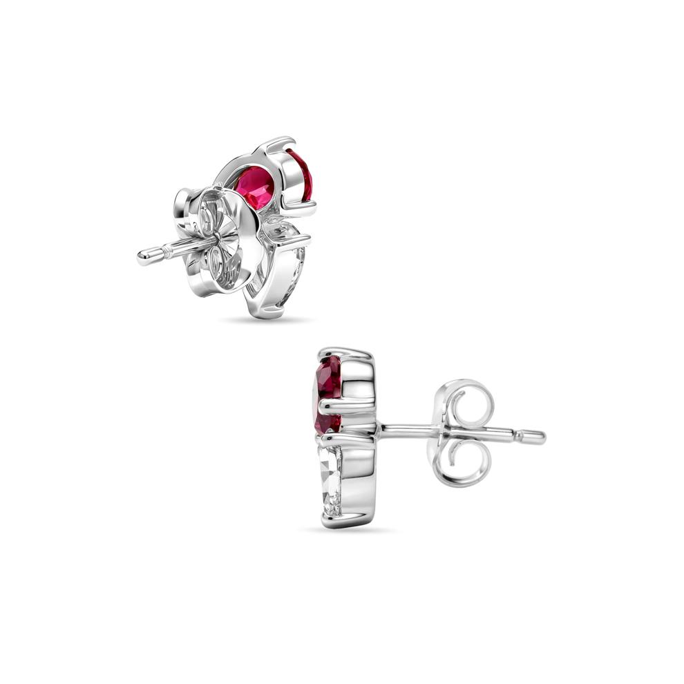 Lab-Created Ruby &amp; Lab-Created White Sapphire Pendant &amp; Earrings Boxed Set in Sterling Silver – Image 3 of 7