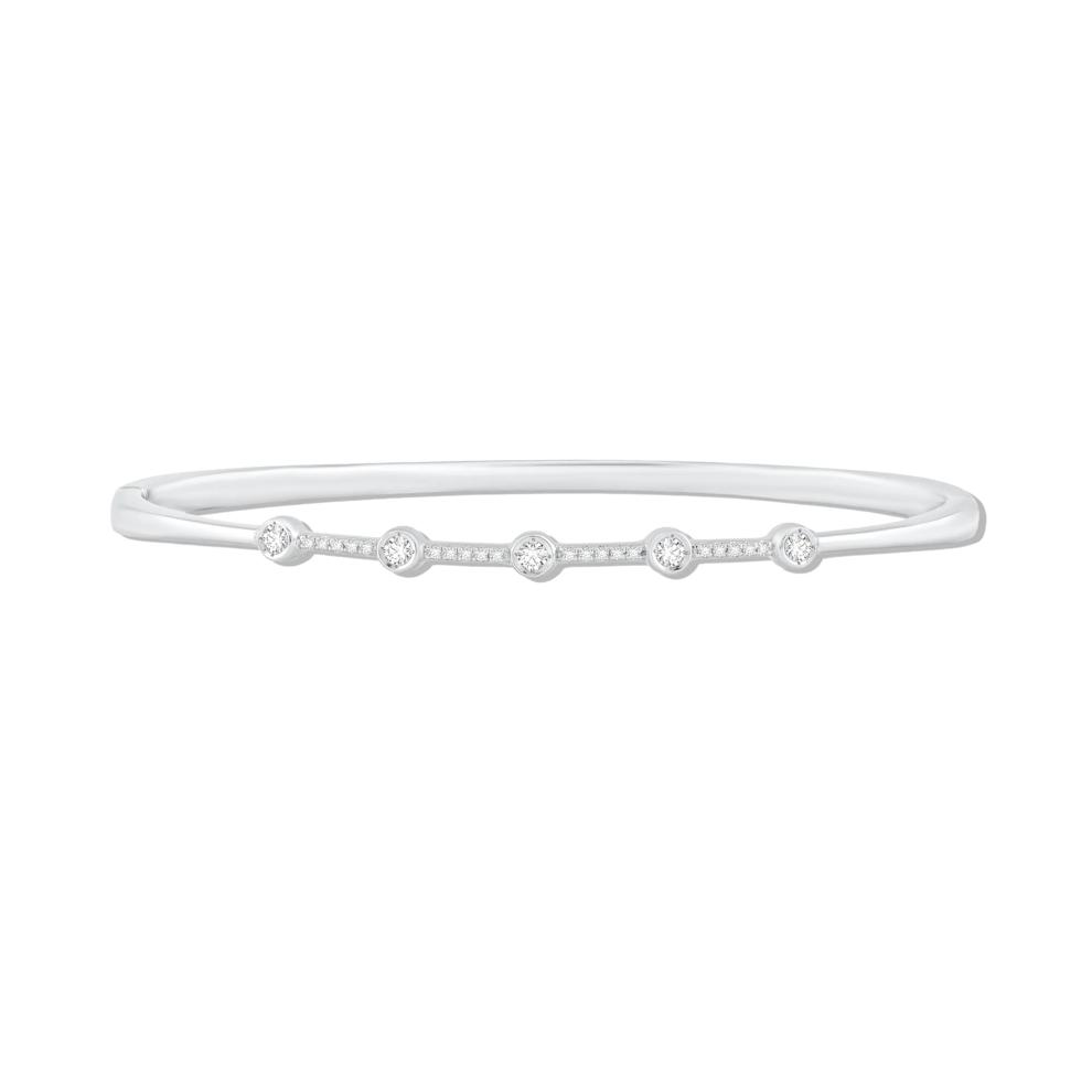 Diamond Bangle Bracelet in Sterling Silver (1/4 ct. tw.) – Image 1 of 2
