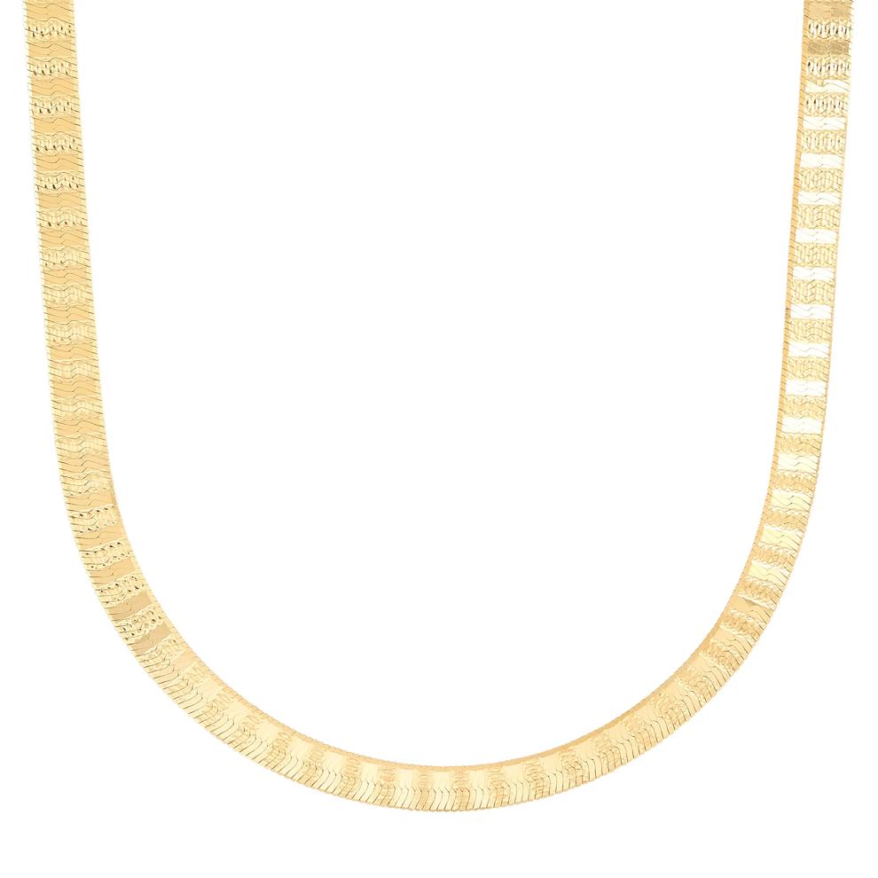 Textured Herringbone Chain in 14K Yellow Gold – Image 1 of 6