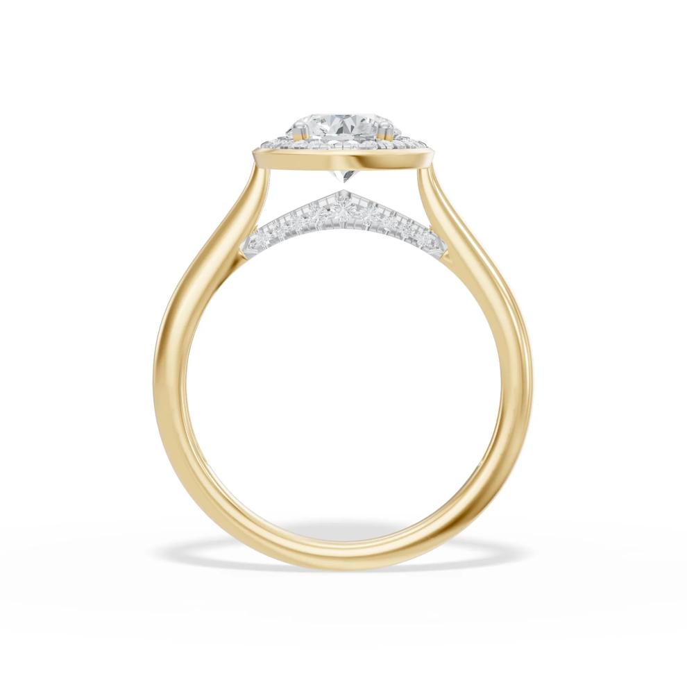 Lab Grown Diamond Oval Center Halo Engagement Ring in 14K Yellow Gold (1 3/4 ct. tw.) – Image 2 of 4