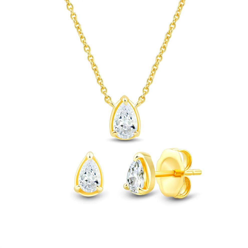 Lab Grown Diamond Pear-Shaped Box Set in Vermeil (1/2 ct. tw.) – Image 1 of 8