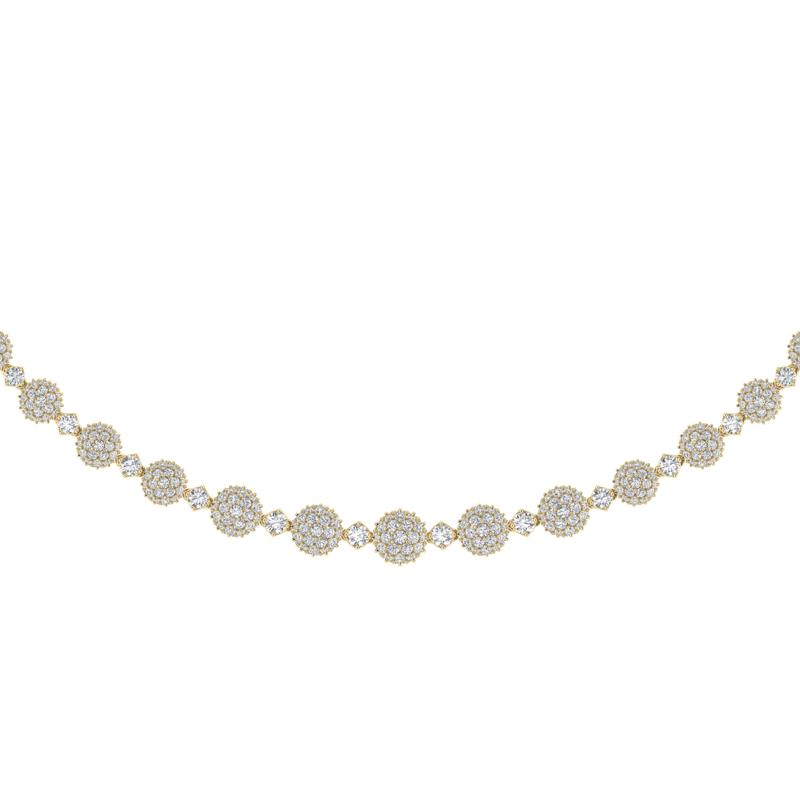 Lab Grown Diamond Cluster Necklace in 14K Yellow Gold &#40;8 ct. tw.&#41; – Image 1 of 2
