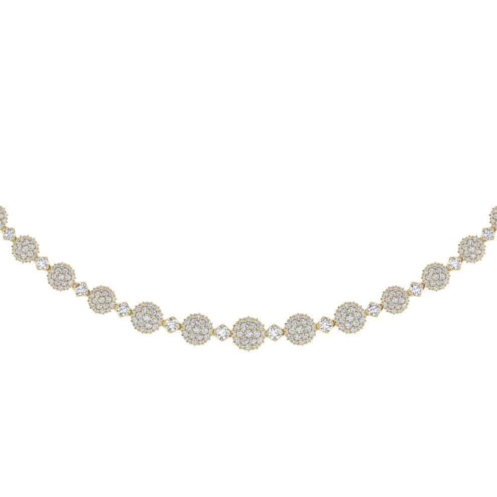 Lab Grown Diamond Cluster Necklace in 14K Yellow Gold (8 ct. tw.) – Image 1 of 2
