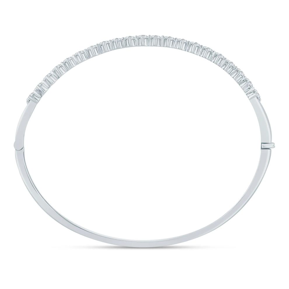 Lab Grown Diamond Prong-Set Bangle Bracelet in 10K White Gold (2 ct. tw.) – Image 2 of 2
