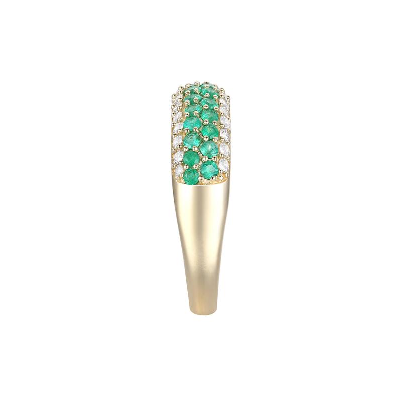 Emerald and Diamond Ring in 10K Yellow Gold &#40;3/8 ct. tw.&#41; – Image 2 of 3
