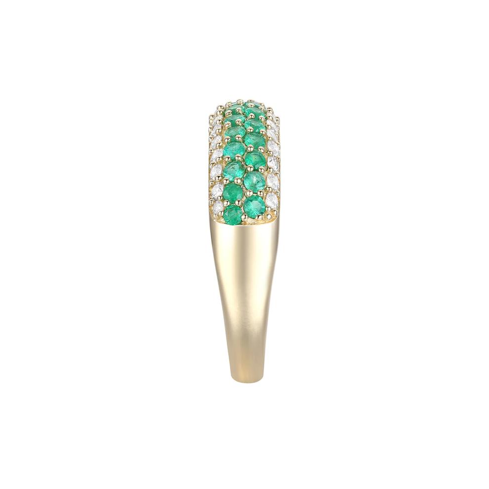 Emerald and Diamond Ring in 10K Yellow Gold (3/8 ct. tw.) – Image 2 of 3