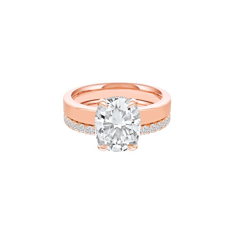 Lab Grown Diamond Elongated Cushion-Cut Engagement Ring in 14K Rose Gold (4 ct. tw.) – Image 1 of 5