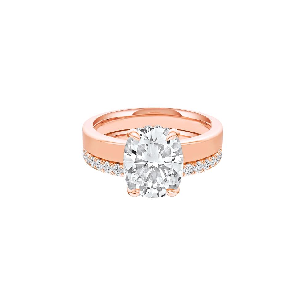 Lab Grown Diamond Elongated Cushion-Cut Engagement Ring in 14K Rose Gold (4 ct. tw.) – Image 1 of 5