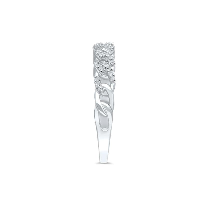 Diamond Accent Chain Link Band in Sterling Silver – Image 3 of 3