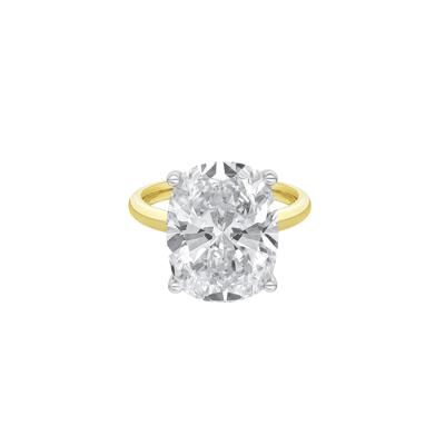 Lab Grown Diamond Elongated Cushion-Cut Engagement Ring in 14K Yellow and White Gold (7 ct. tw.)