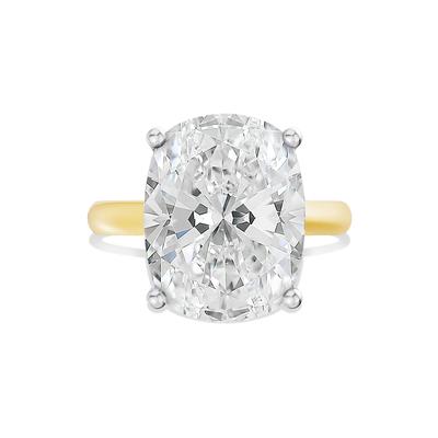 Lab Grown Diamond Elongated Cushion-Cut Engagement Ring in 14K Yellow and White Gold (7 ct. tw.)