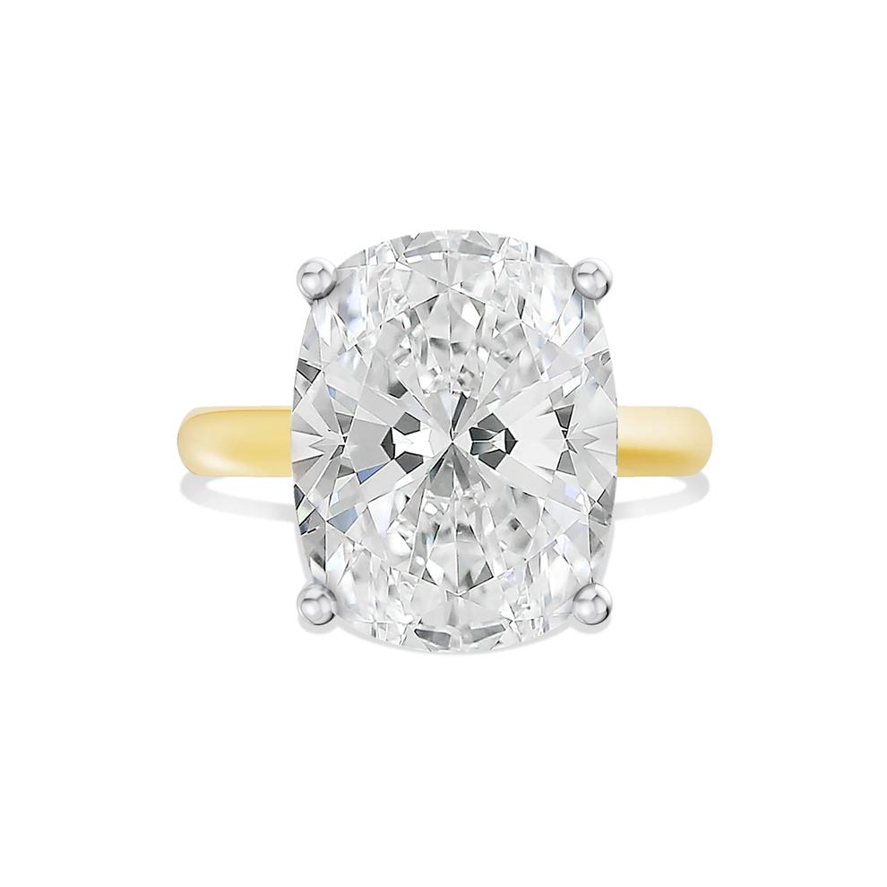 Lab Grown Diamond Elongated Cushion-Cut Engagement Ring in 14K Yellow and White Gold (7 ct. tw.) – Image 1 of 4