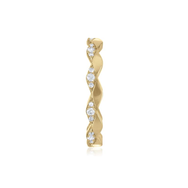 Wavy Diamond Stack Band in 14K Yellow Gold &#40;1/5 ct. tw.&#41; – Image 3 of 3