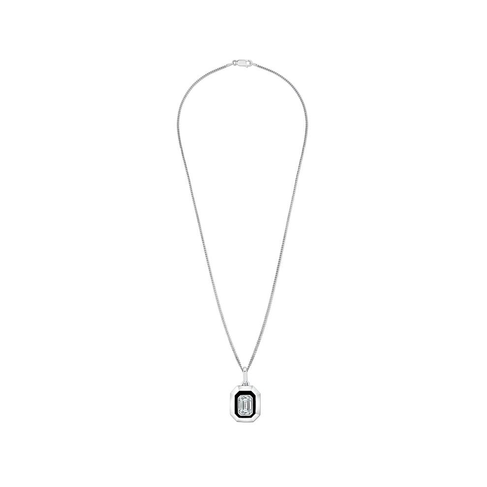 Lab Grown Diamond Emerald-Cut Pendant Necklace in 10K White Gold (1 1/2 ct. tw.) – Image 3 of 4