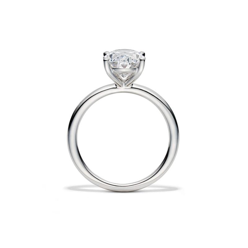 Lab Grown Diamond Oval Solitaire Engagement Ring in Platinum &#40;3 ct.&#41; – Image 2 of 4