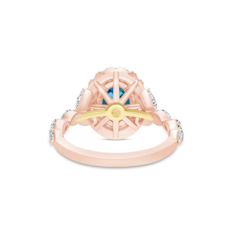 Saylor London Blue Topaz and Diamond Engagement Ring in 14K Rose Gold (3/4 ct. tw.) – Image 4 of 4