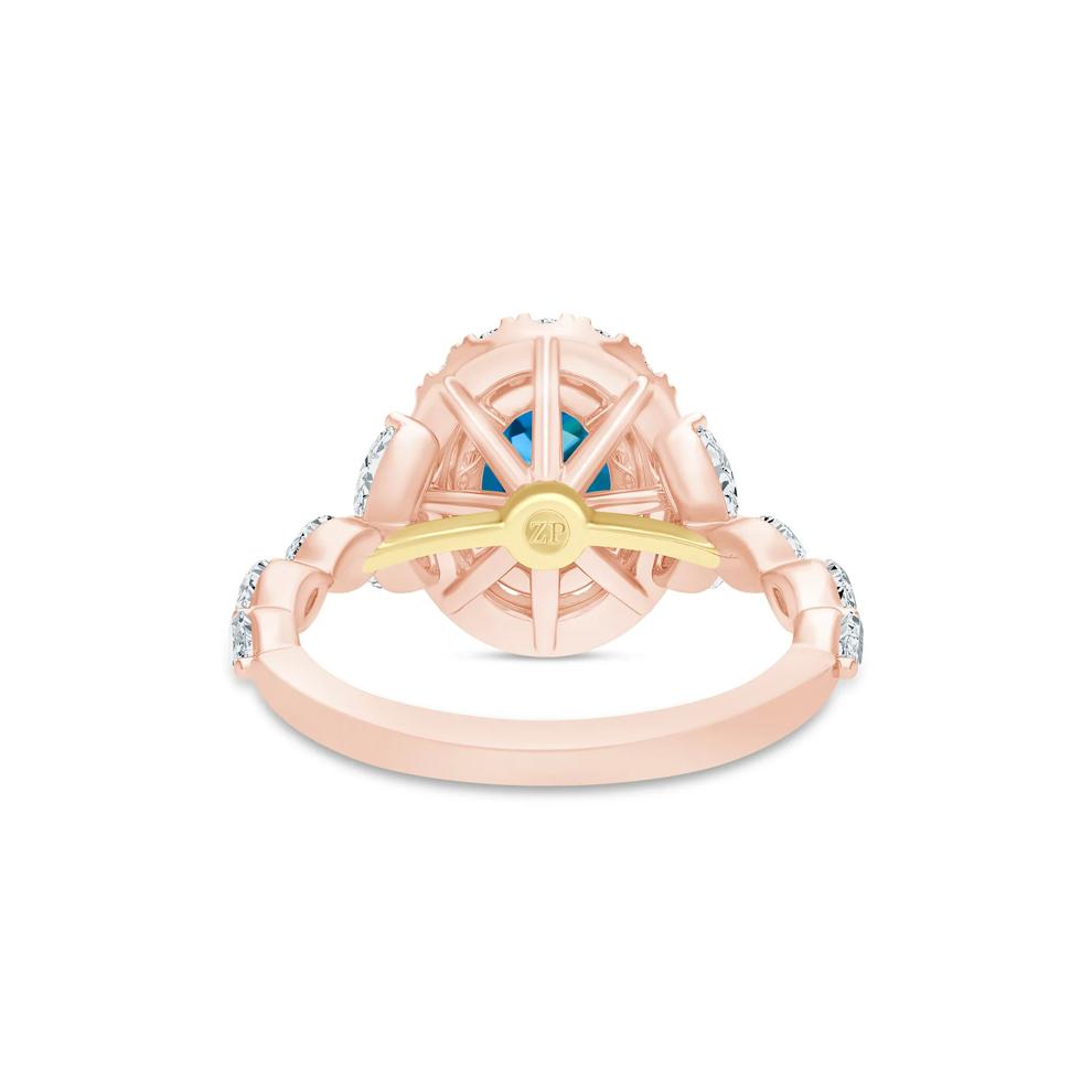 Saylor London Blue Topaz and Diamond Engagement Ring in 14K Rose Gold (3/4 ct. tw.) – Image 4 of 4