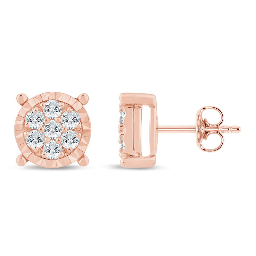 Lab Grown Diamond Men's Earrings in 10K Rose Gold (1/2 ct. tw.) – Image 1 of 1