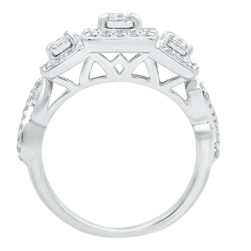 Princess-Cut Diamond Three-Stone Ring in 10K White Gold (1/2 ct. tw.) – Image 2 of 3