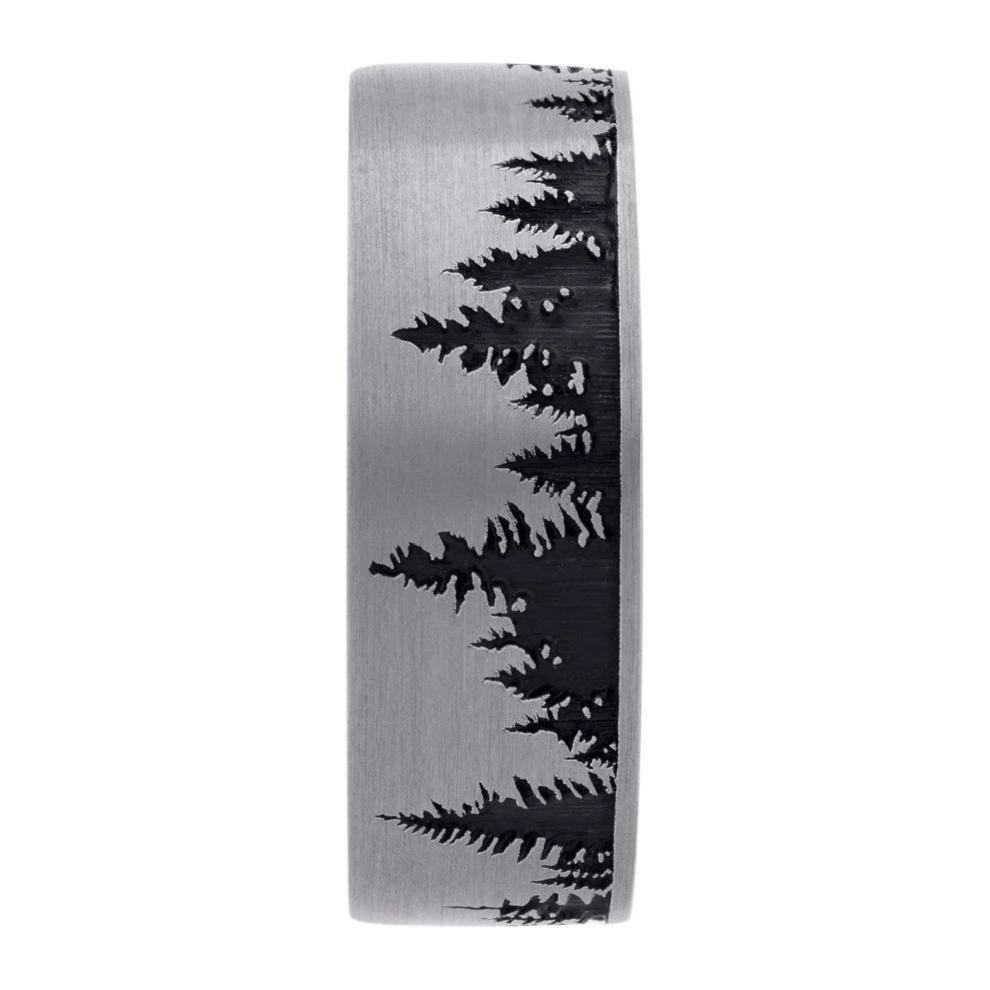Men&rsquo;s Black Cerakote Tree Band in Tantalum, 8MM – Image 3 of 3